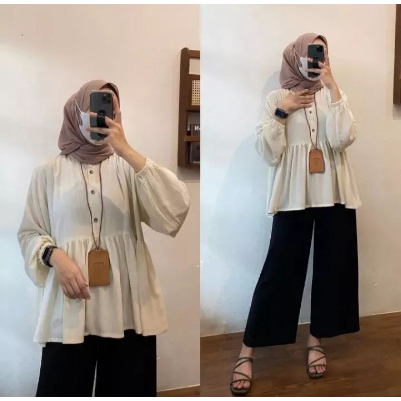 RANIA BLOUSE WANITA TERBARU 2022 VIRAL KEKINIAN /BLOUSE WANITA LENGA PANJANG/ BLOUSE WANITA JUMBO BLUSE WANITA MUSLIM 2022/BLUSE WANITA MURAH/BLUSE WANITA CRINKLE IMPORT/BLUSE WANITA LENGAN PANJANG KOREA STYLE/BLUSE PUTIH WANITA 2022 SIZE M-L-XL-XXL-XXXL