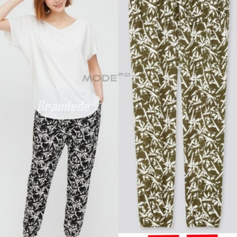 jogger kulot wanita uniqlo motif original