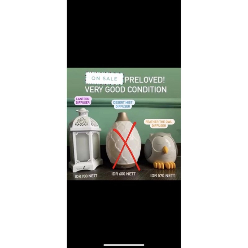 Preloved feather owl diffuser / lantern diffuser (free oil random) Young Living