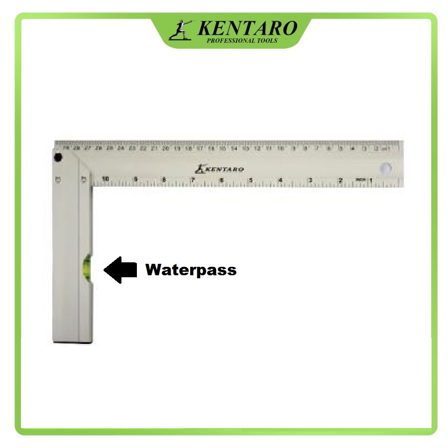 KENTARO KTR-3003 Penggaris Siku Aluminium Tukang Kayu/Besi Waterpass 12" / 30 cm