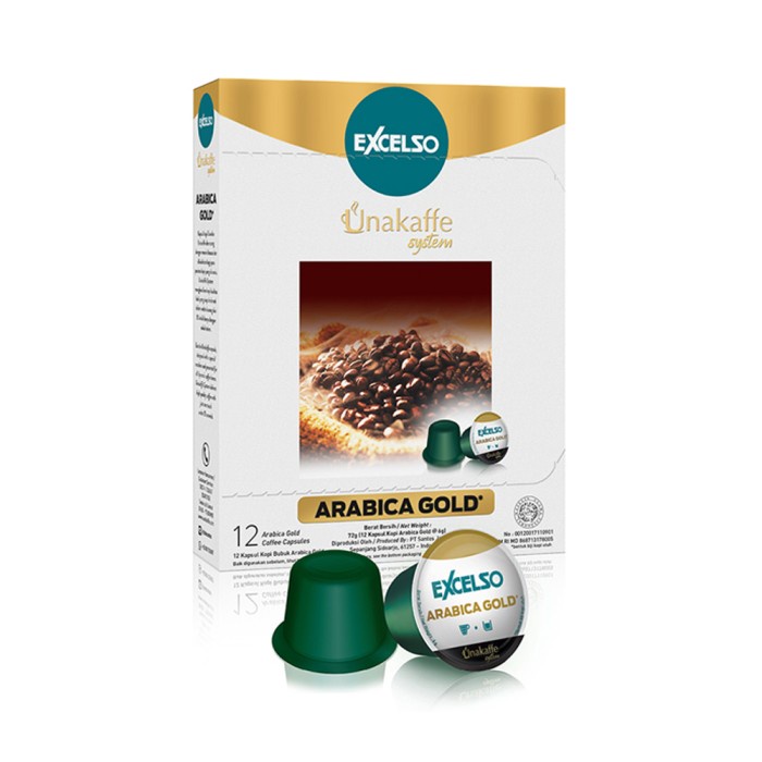 

Excelso Unakaffe Kopi Kapsul Arabica Gold (12 Pod / 6 gram)