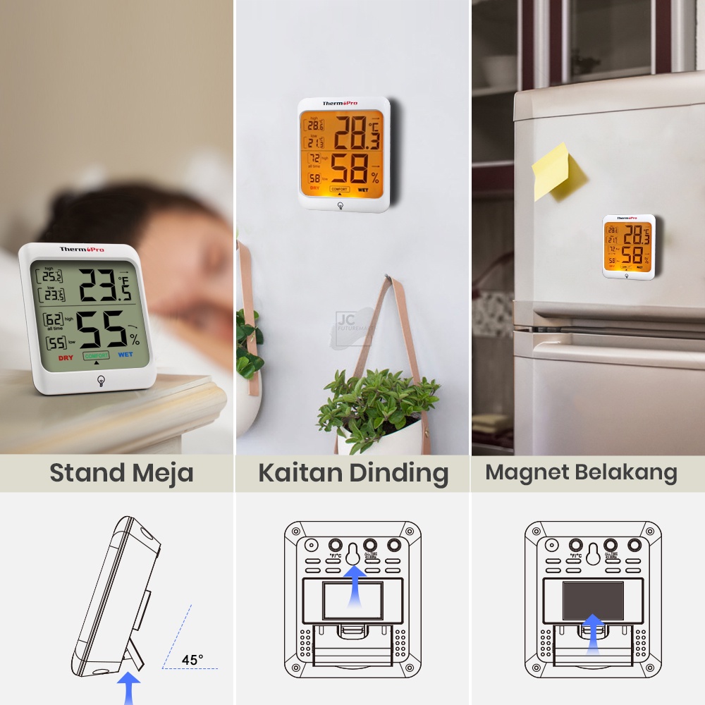 THERMOMETER HYGROMETER HUMIDITY | TERMOMETER SUHU RUANG THERMOPRO TP53