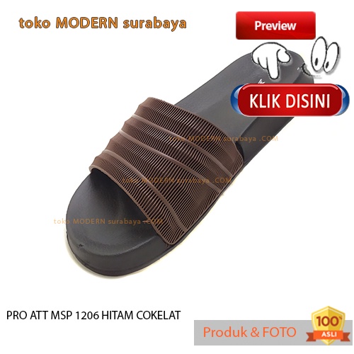 Sandal pria casual sandal slide karet murah PRO ATT MSP 1206 HITAM COKELAT