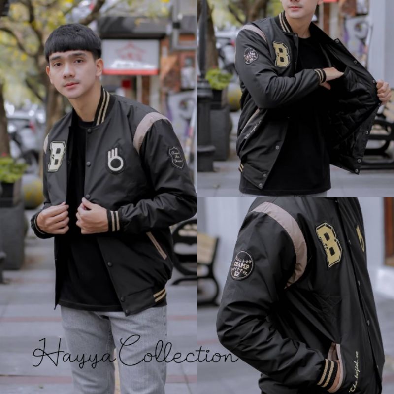 COD (Bisa bayar di tempat) Jaket BaseBall Pria/Jaket Sport Varcity/Jaket outdoor sport Cowok/Jaket B