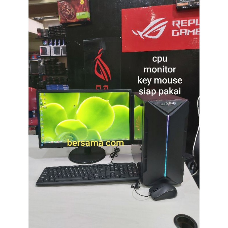 PC Gaming Core i5 Vga 4Gb Ddr 5 Monitor 19 in siap pakai