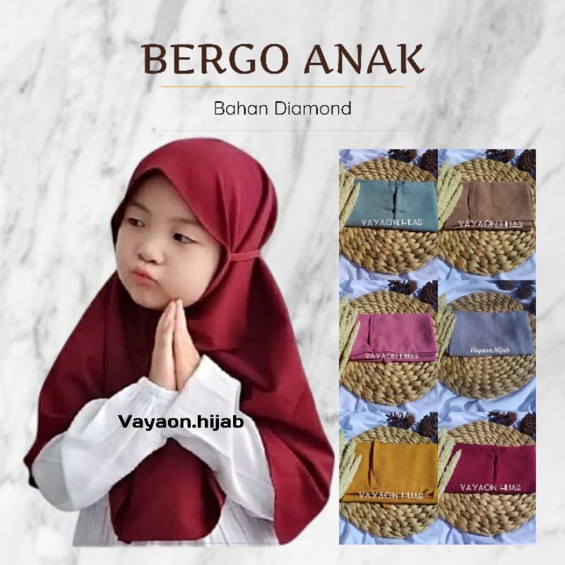 (GRAB) hijab instan BERGO MARYAM ANAK bahan diamond Terbaru vayaon hijab