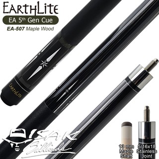 Earthlite EA-507 Pool Cue - 13mm Maple Wood Billiard Stick Stik Biliar by Fury