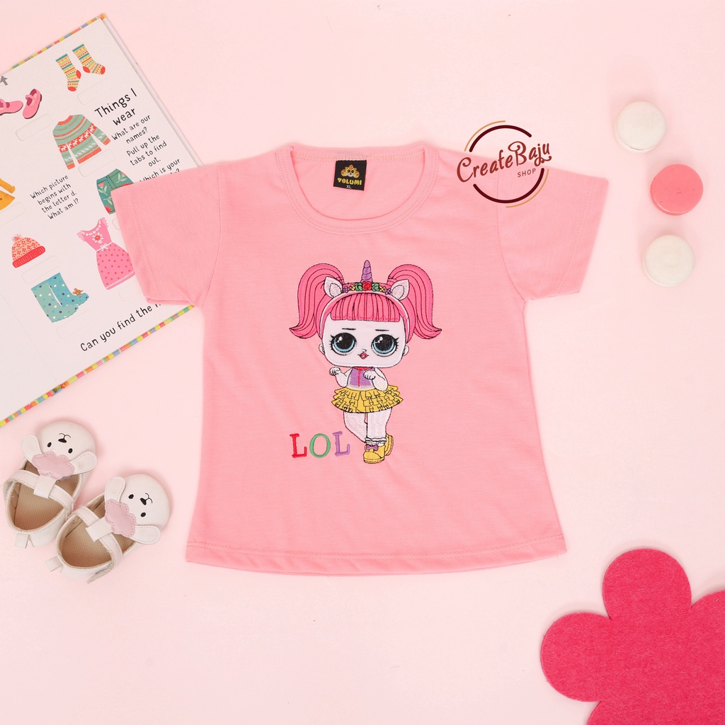 BAJU KAOS ANAK CEWEK 1-4 TAHUN TERMURAH ATASAN ANAK CEWEK WARNA RANDOM PART 1