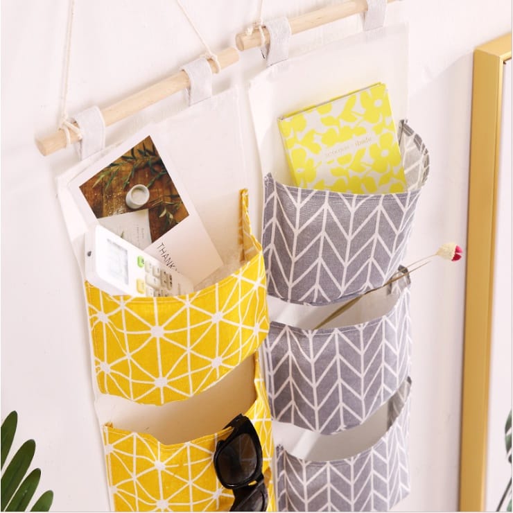 FUTAKO Pouch Gantung 3 Sekat Storage Bag Gantung Motif / Organizer 3 Sekat WARNA RANDOM