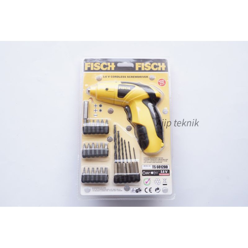 MESIN BOR FISCH - MESIN BOR MINI CORDLESS SCREWDRIVER 3.6V 601200 FISCH