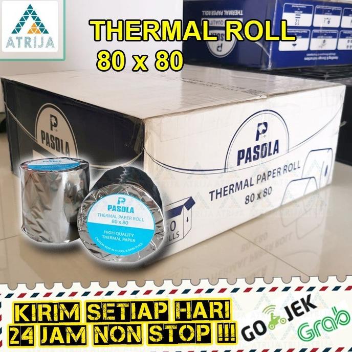 

(1 BOX= 50 Roll) Kertas Thermal Struk Kasir 80 x 80 . Pasola 80x80