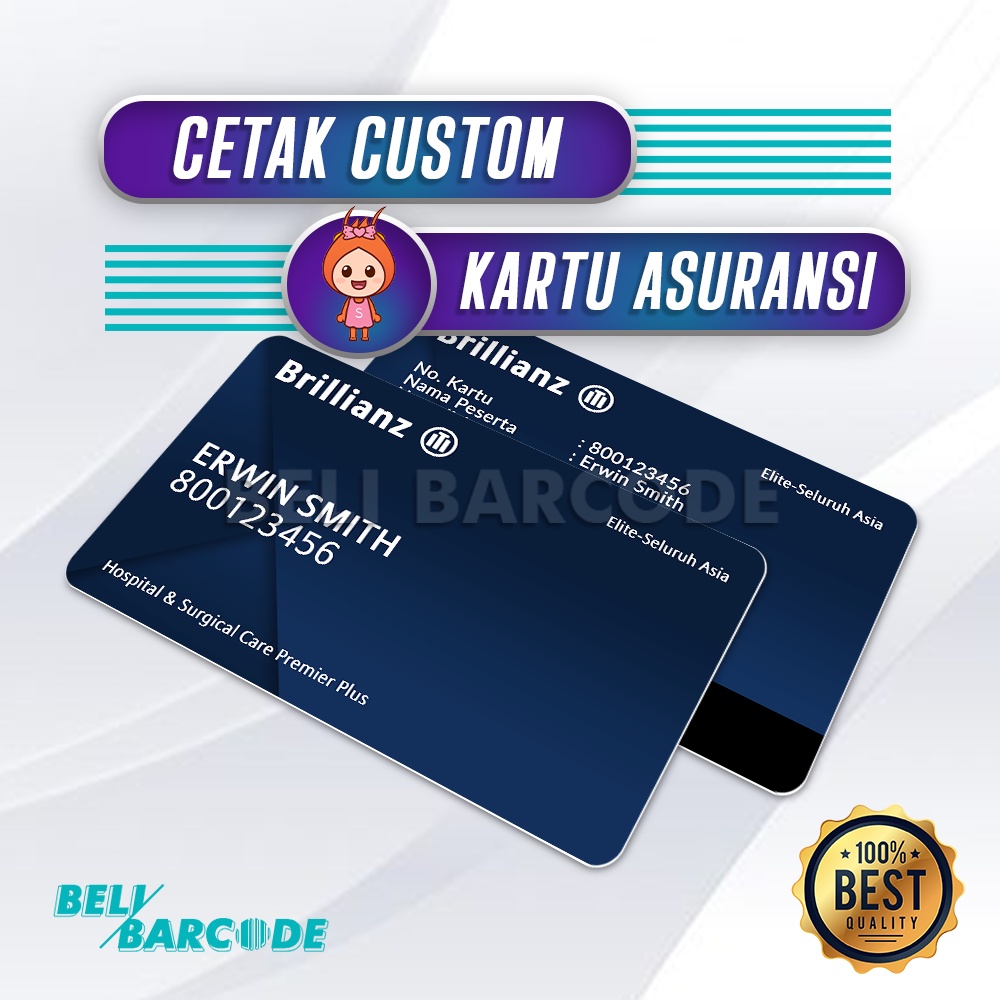 Jasa Custom Preprinted Magnetic ID Card Cetak Kartu Asuransi Kesehatan