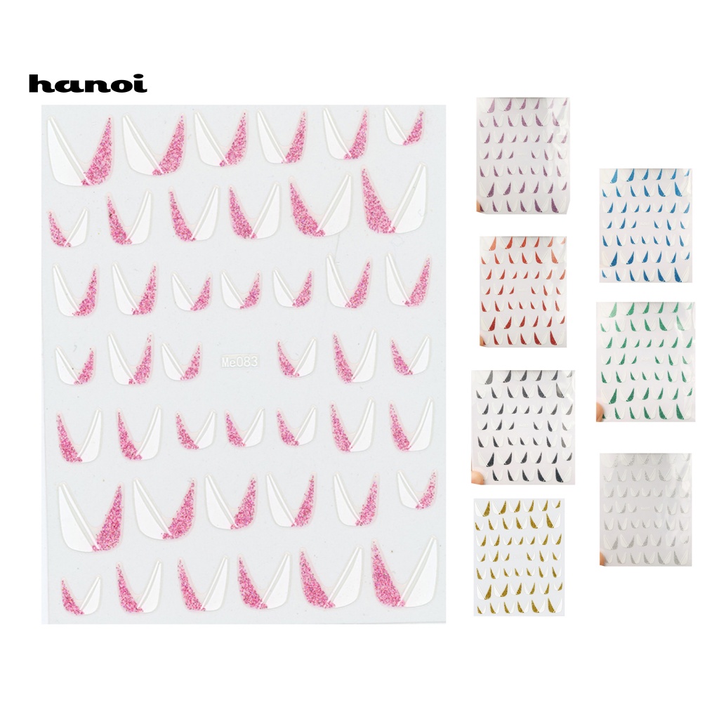 Han_stiker Kuku Motif Geometri / Bintang Untuk Nail Art / Manicure