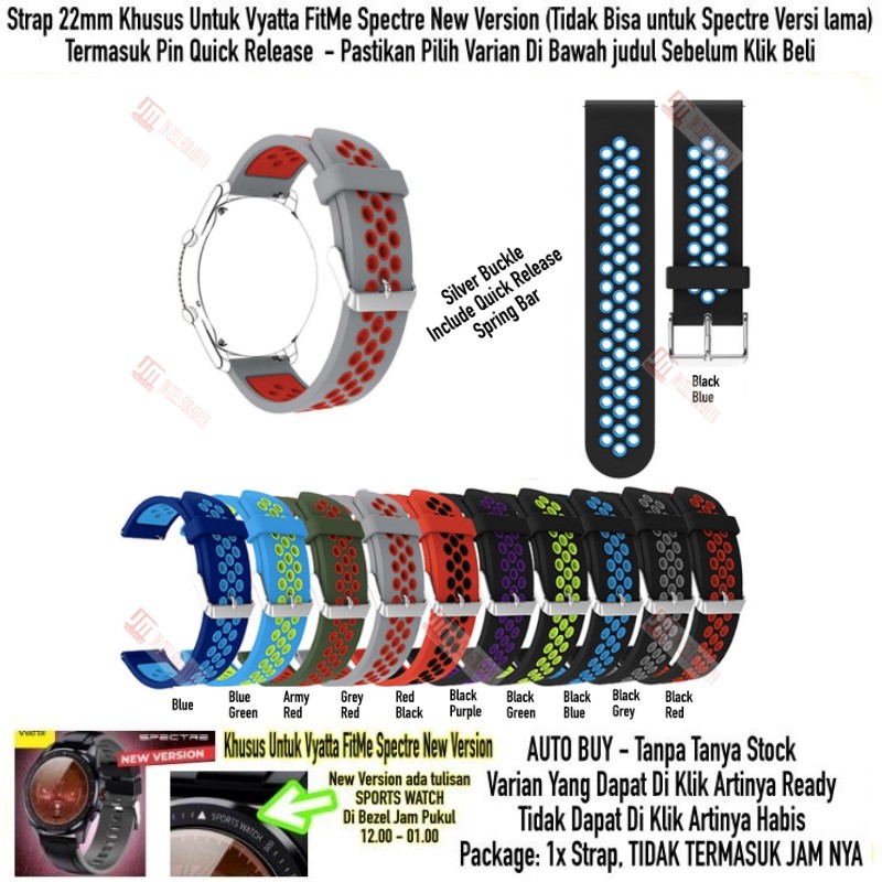 NSB Tali Jam 22mm Watch Strap Vyatta FitMe Spectre New Version - Rubber Sporty Silikon