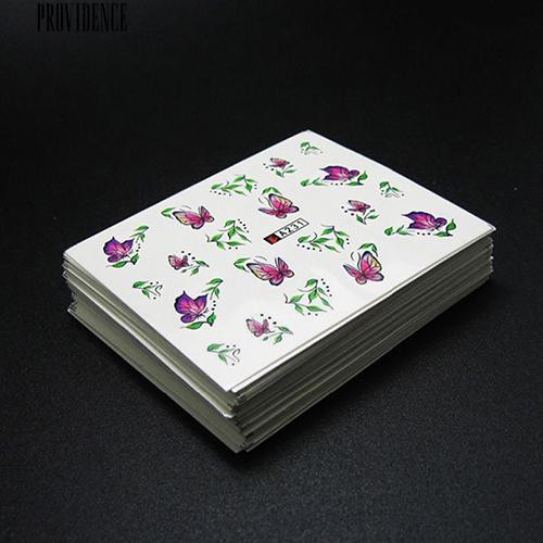 [Bayar Di Tempat]  50 Lembar Nail Art Sticker Bunga Air Transfer Decal Dekorasi DIY Manicure