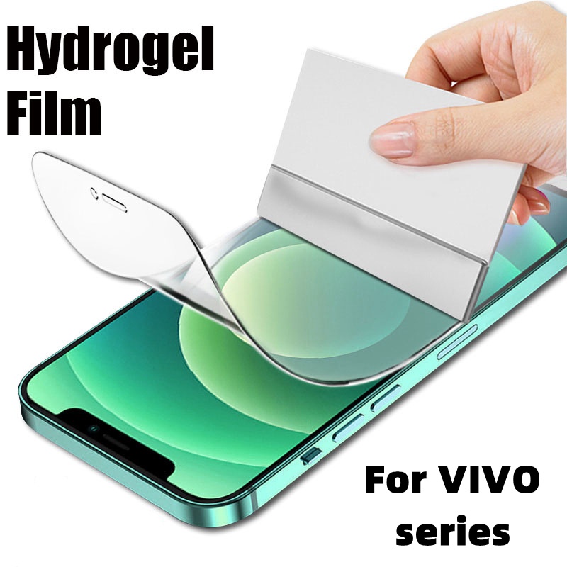 1pc Pelindung Layar Hydrogel Full Cover Untuk VIVO X9 X20 Plus X27 V15 X30 X50 X60 X70 X80 Pro IQOO 5 8 Pro 3 7 9 Z5X Z3 S12