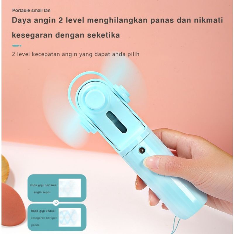 Nano Spray Portable 3in1 Powerbank Mini Kipas Angin USB Multifungsi