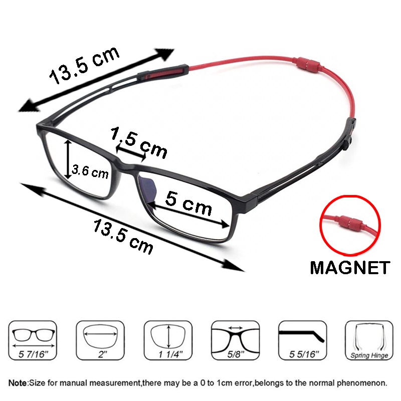 TERBARU!! Kacamata Baca Anti Radiasi Lensa Plus (+) Blueray Kacamata Gantung untuk Pria Wanita +1.00 s/d +3.00 Frame Abu Gagang Magnet Kaca mata Kalung Kacamata Plus Rabun Dekat Reading Glasses Unisex Kacamata Fashion baca / Kacamata Magnet