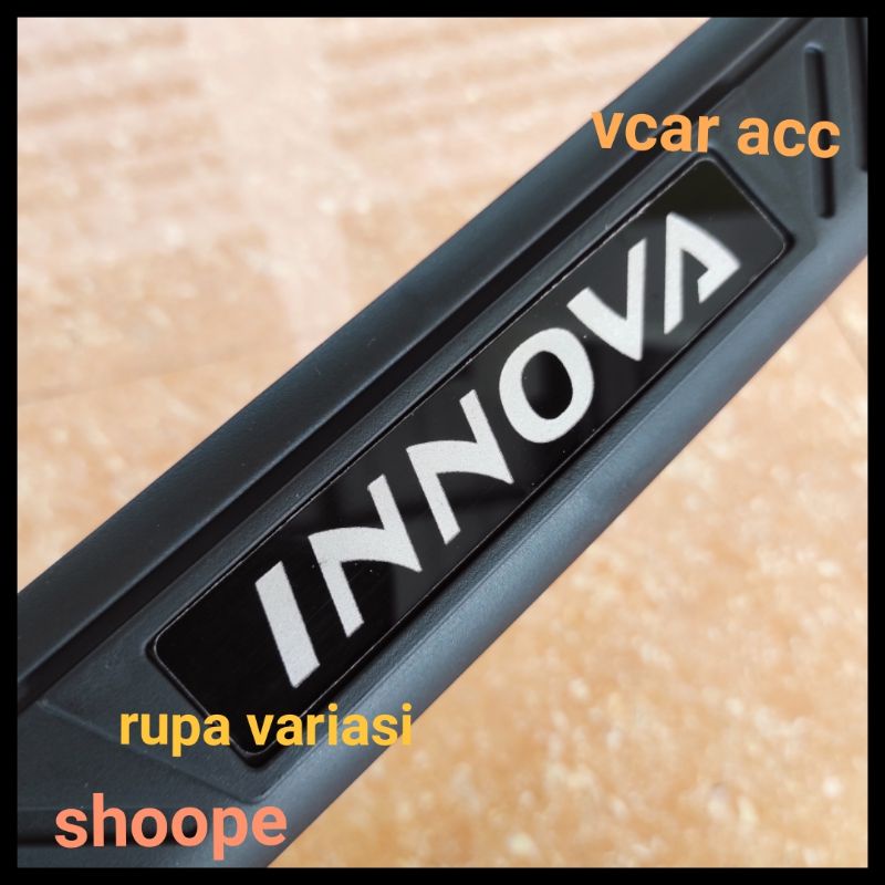 Silplate sill plate belakang PINTU bagasi toyota Innova INOVA reborn 2016 sampai 2023 2017 2018 2019 2020 20212022 ribon plastik ABS HITAM