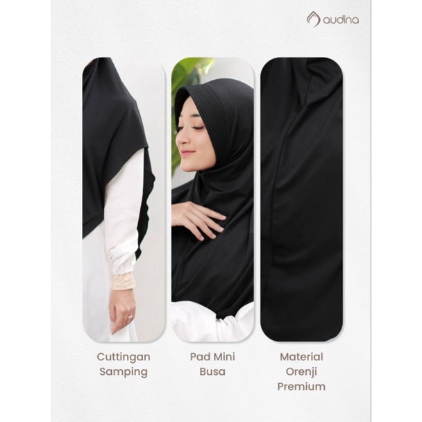 Bergo  Khimar Rafina by Audina | bahan orenji premium | 1 kg muat 6pcs