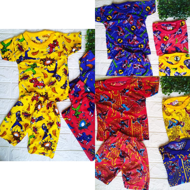 Setelan Anak Laki Laki FP ANIMASI | Motif Karakter Anak Lucu | Size M-L | Real Picture