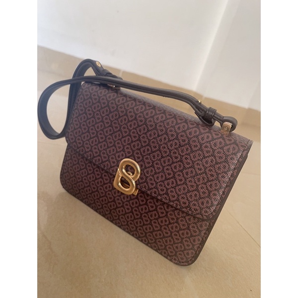 Prelove Buttonscarves Audrey Canvas Bag Brown