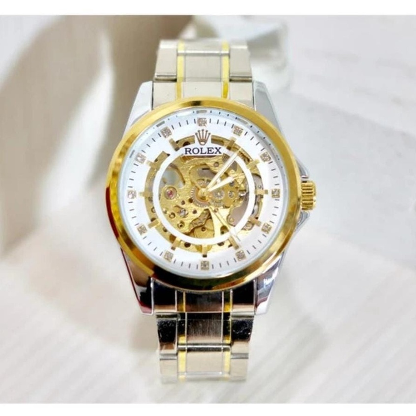 Jam Rolex Pria Otomatis Stainless Steel Premium Termurah Jam Formal Pria Tanpa Baterai