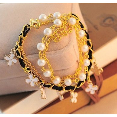 CLEARANCE SALE - GG0073 - Gelang Korea Kpop Manik Rantai Susun 3