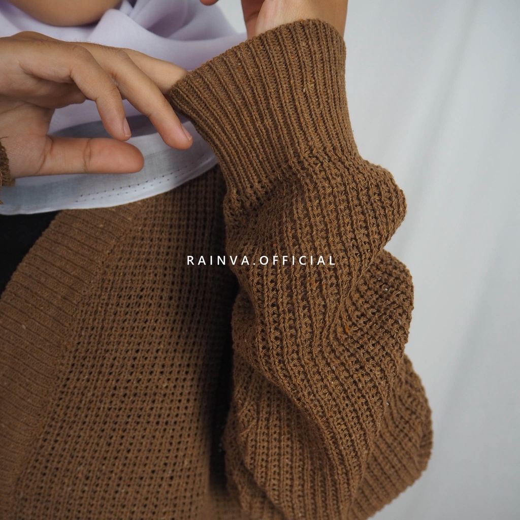 CARDIGAN MERISA RAJUT OVERSIZE TEBAL OUTHER KNIT CARDY CROP KOREAN STYLE