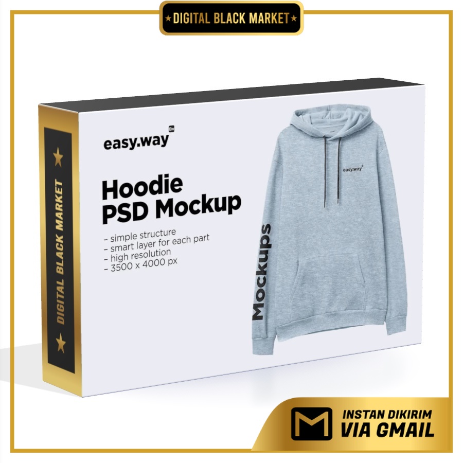 Heather Hoodie Front View PSD Mockup