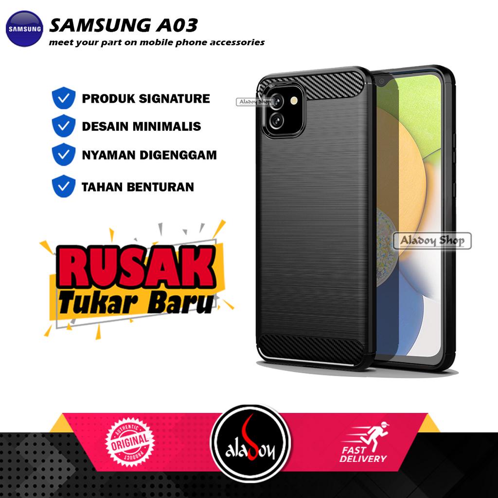 Case Samsung A03 Ultra Slim Ipaky Carbon Premium Softcase Casing