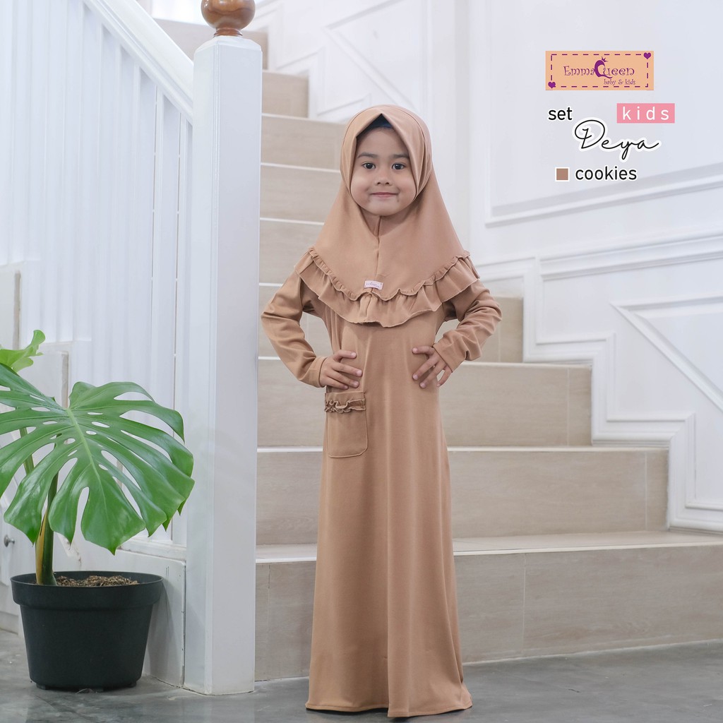 EmmaQueen - Set Dress Muslim Anak Deya-Cookies