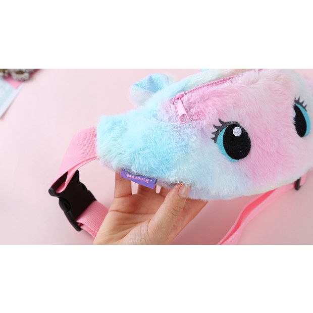 TAS UNICORN PINGGANG WAIST BAG WANITA MODEL UNICORN IMPORT TERMURAH READY 2 VARIANT WARNA UNGU DAN PINK