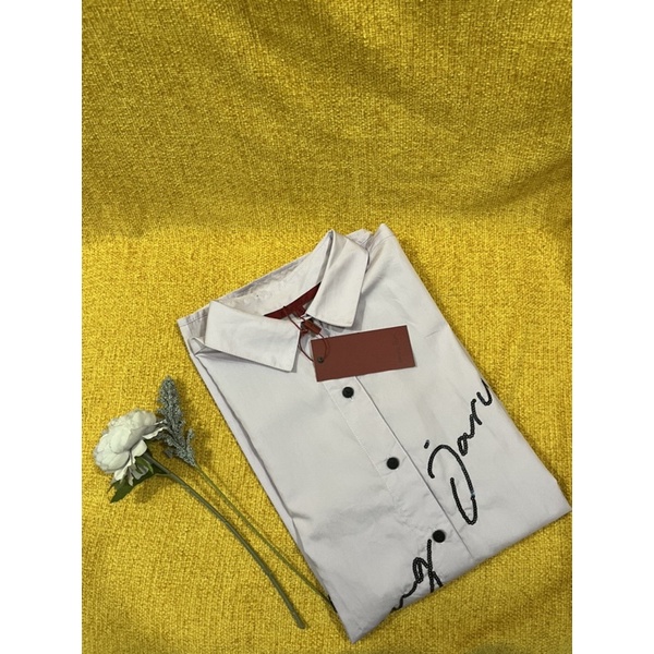 sequin logo shirt benang jarum Lilac