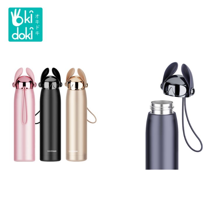 OKIDOKI Cool Dog Vacuum Flask H-6055 - Botol Air Minum Thermos 320ML