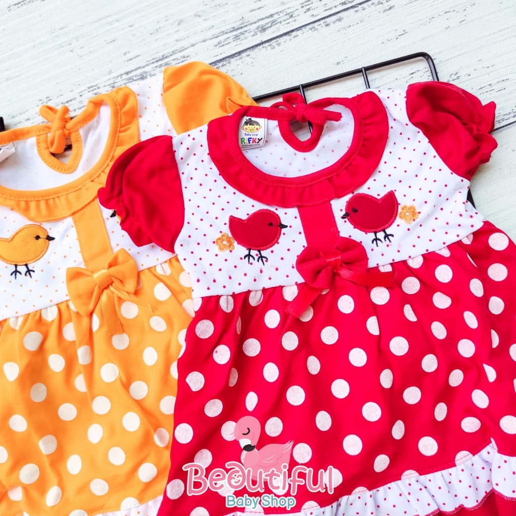 Dress Bayi Perempuan Motif Chicken Polka / Rok Baju Bayi Perempuan  Merk Rifky Collection / Baby.ou