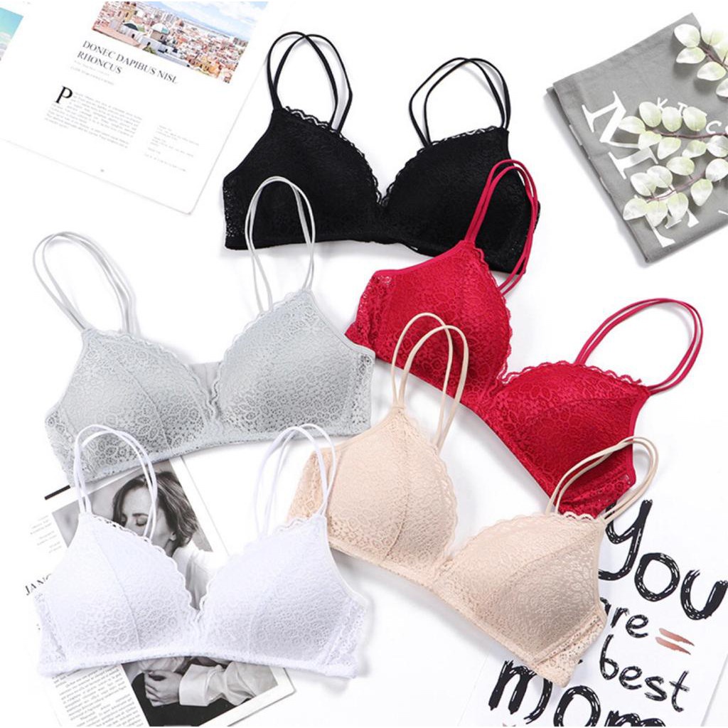 ❤ MIMI ❤ Bra BH Push-Up Jepang Sexy One-Piece Tanpa Kawat Bahan Wanita Murah