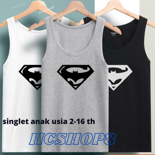 Singlet Anak Ideal batman vs Superman Usia 2-16th Unisex Cowok Cewek Kaos Oblong Anak Pakaian Anak Laki Laki Perempuan