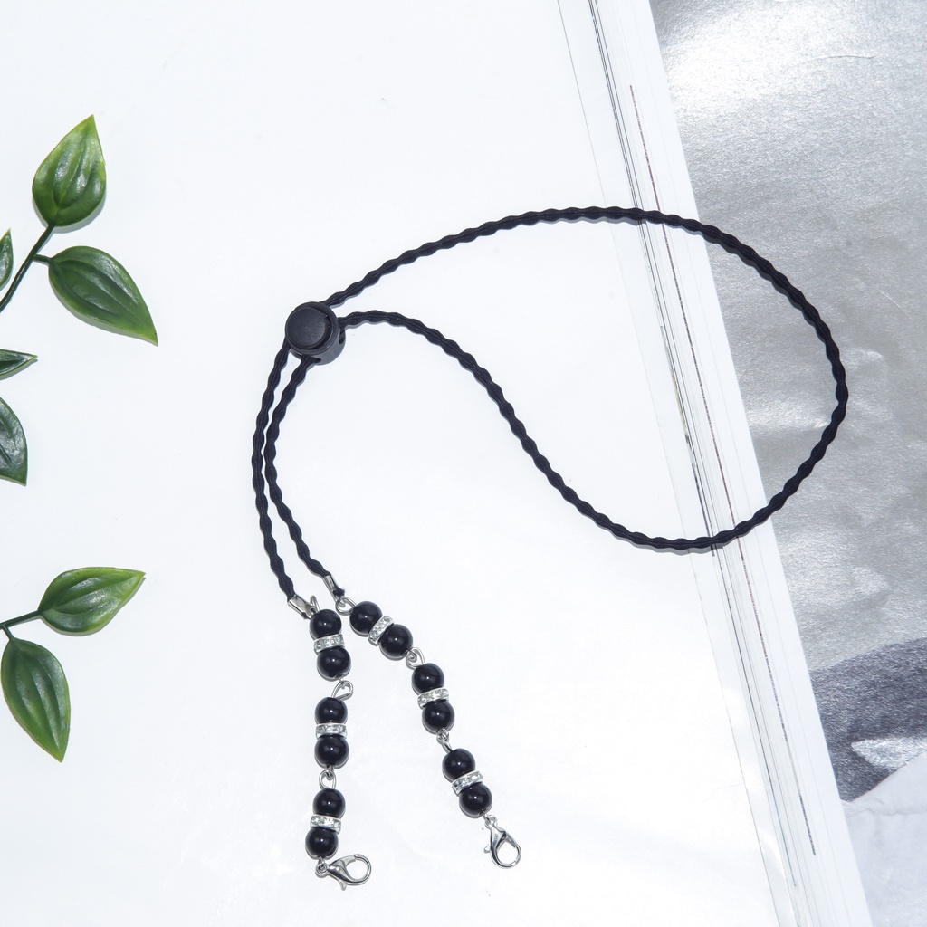 Strap Masker 2in1 Hijab Elastis Stretchy Mutiara Kalung Masker Tali Masker Konektor Aksesoris Masker