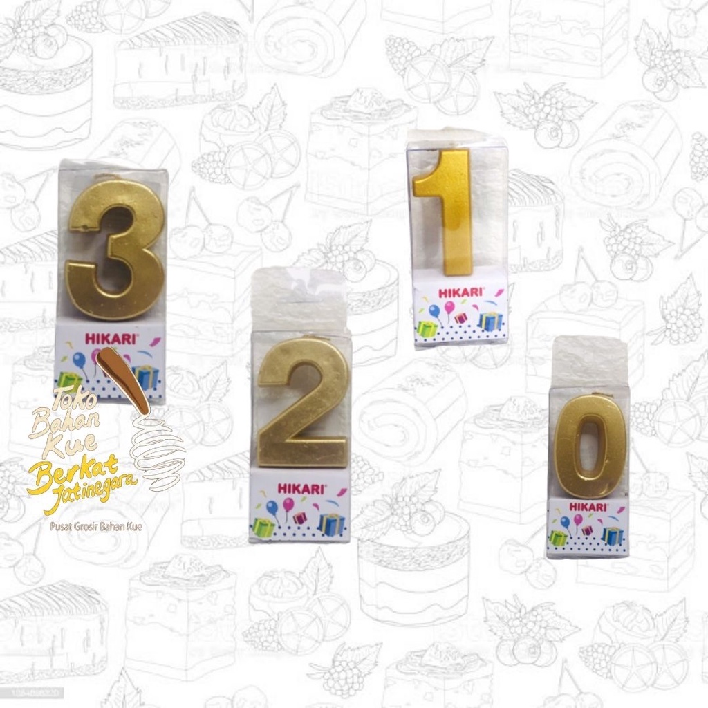 LILIN ANGKA GOLD ULANG TAHUN / BIRTHDAY NUMBER CANDLE ULTAH