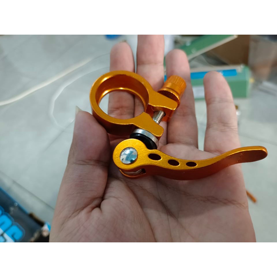 Seat Clamp/Seatclamp Klem Tiang Sadel QR Quick Release Alloy Sepeda. 28.6 31.8 41 mm