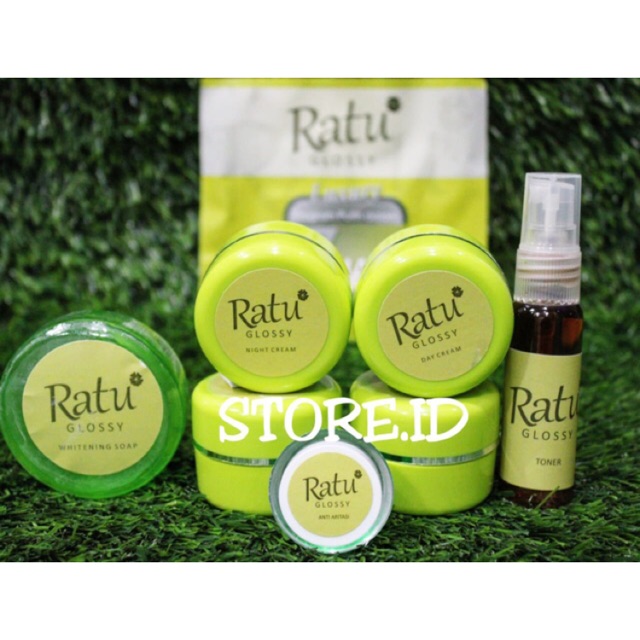 Ratu glossy Paket Pengelupasan 100% Original / Cream Pemutih wajah / PEMUTIH WAJAH / CREAM WAJAH / P
