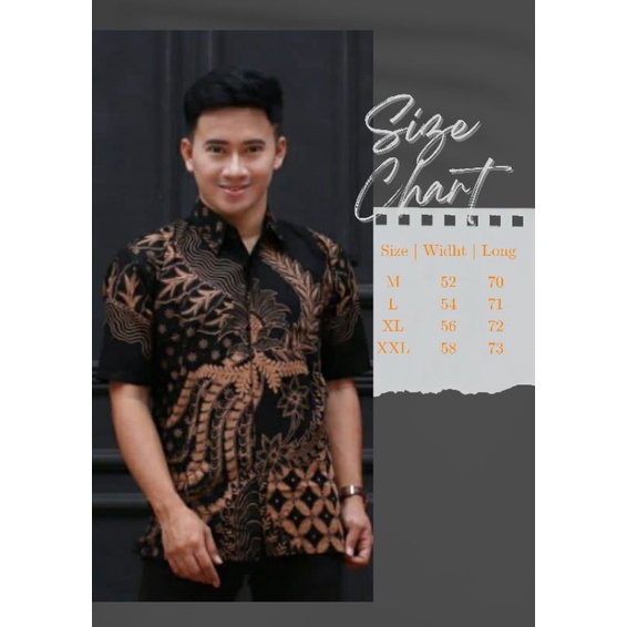 022 Zahira Batik HRB026 Kenongo Hem Kemeja Batik Pria Lengan Pendek  Katun Primis Halus M L XL