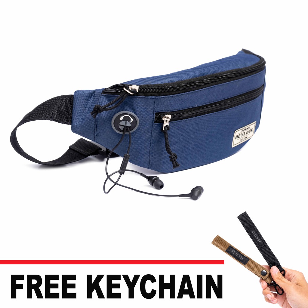 (FREE KEYCHAIN) - TAS SELEMPANG PRIA WAIST BAG ALVA PRIA