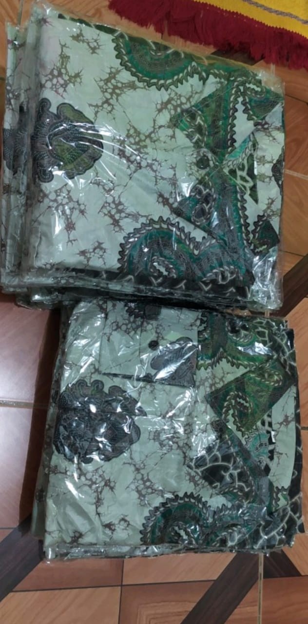 Kemeja Batik Pria Lengan Panjang Size M L Xl Xxl  Bswart Batik Hrb026 Kenongo Hem Panjang Pad