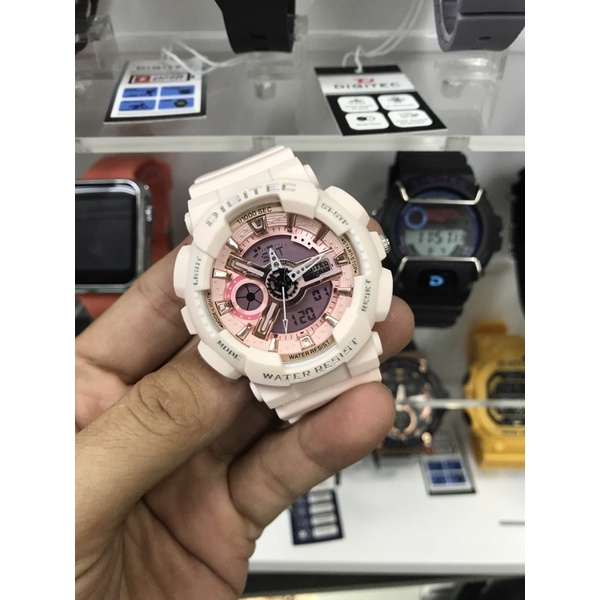 Jam Tangan Pria Wanita Unisex Dual Time Original DIGITEC MDA 3020 4.6cm Tahan Air Bonus Kotak Batere