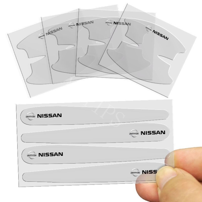 8pcs Stiker Pelindung Gagang Pintu Mobil Transparan Anti Gores Untuk Nissan Serena Xtrail t31 t30 Gtr Livina March Juke Skyline Terrano