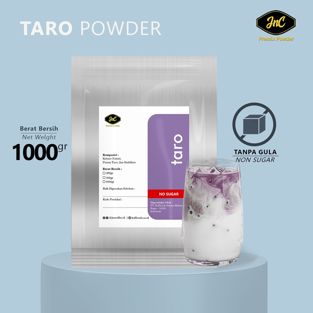 JnC Taro Tanpa Gula 1 KG / Bubuk minuman Taro