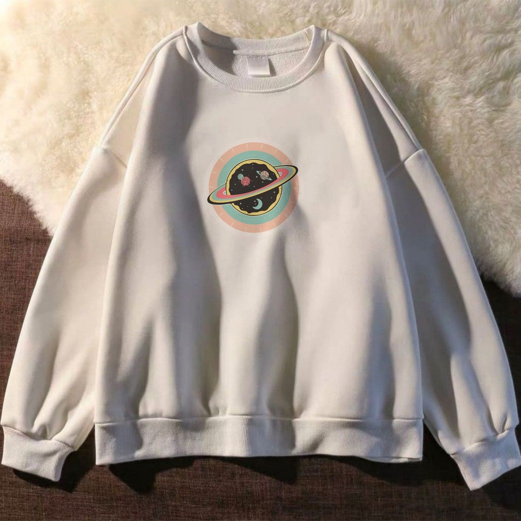 UNIVERSE ON CIRCLE SWEATER UNISEX CREWNECK TEBAL / SWEATER UNISEX