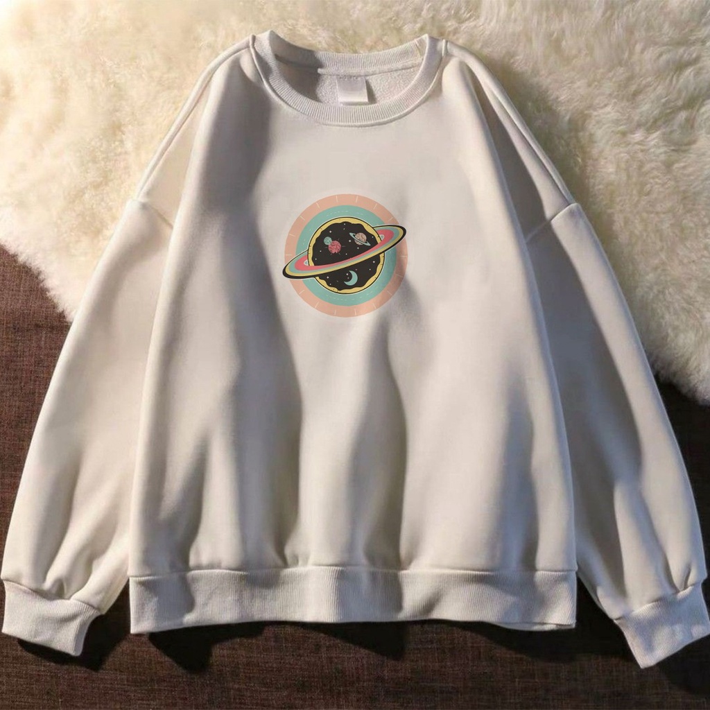 UNIVERSE ON CIRCLE SWEATER UNISEX FLEECE TEBAL CREWNECK PREMIUM